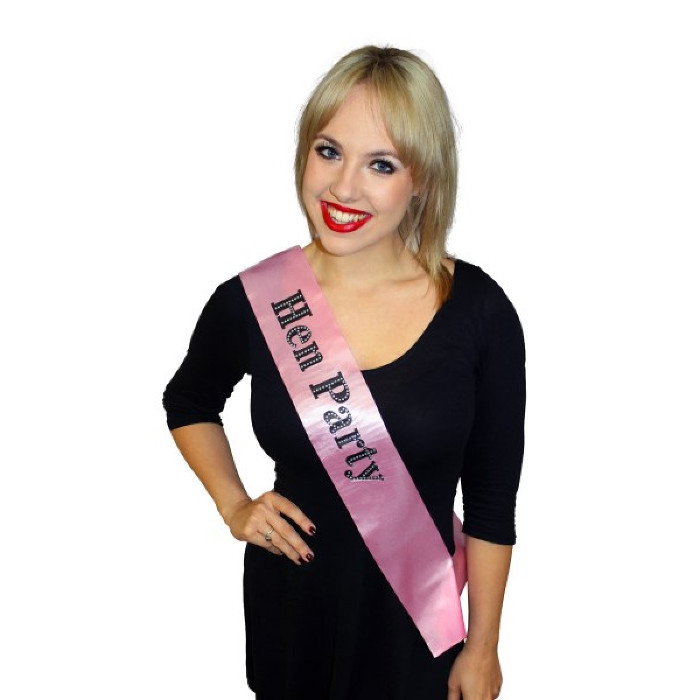 Hen Party Sash Pink,with Strass
