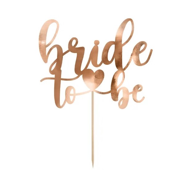 Paper Cake Topper ''Bride to be" Rosegold