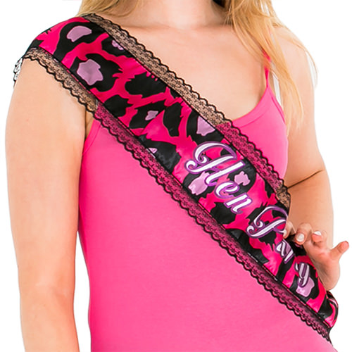 Hen Party Sash With Lace and Animal print
