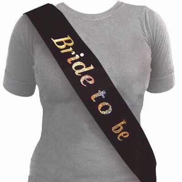 Bride To Be Sash Black (Silver Letters)