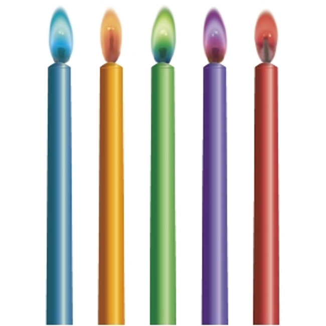 10 Candles with coloring Flame