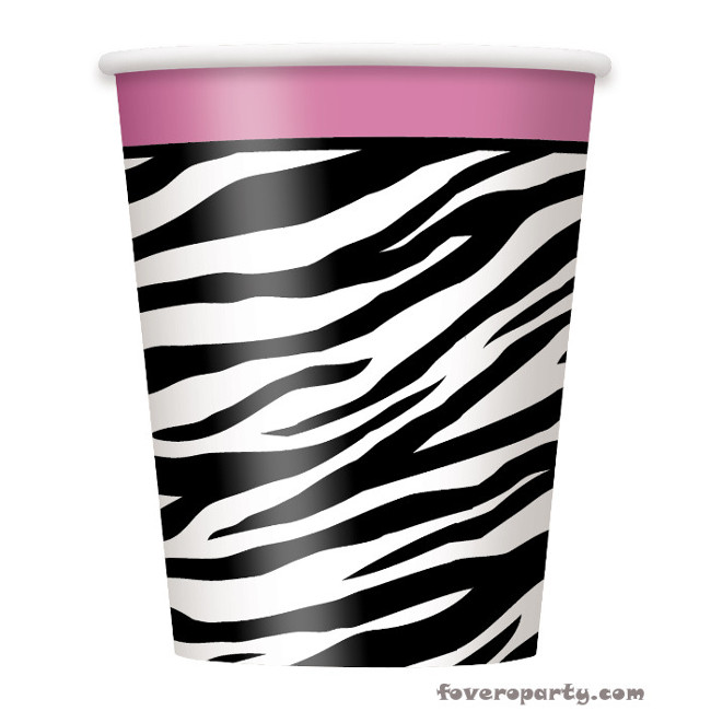 8 Paper Cups Zebra party